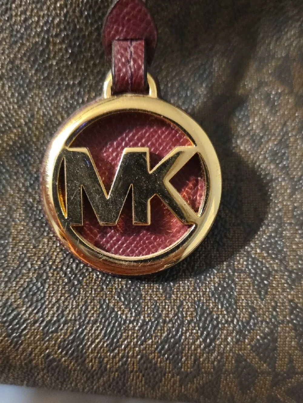 Michael Kors Brown and Burgundy Signature Tote